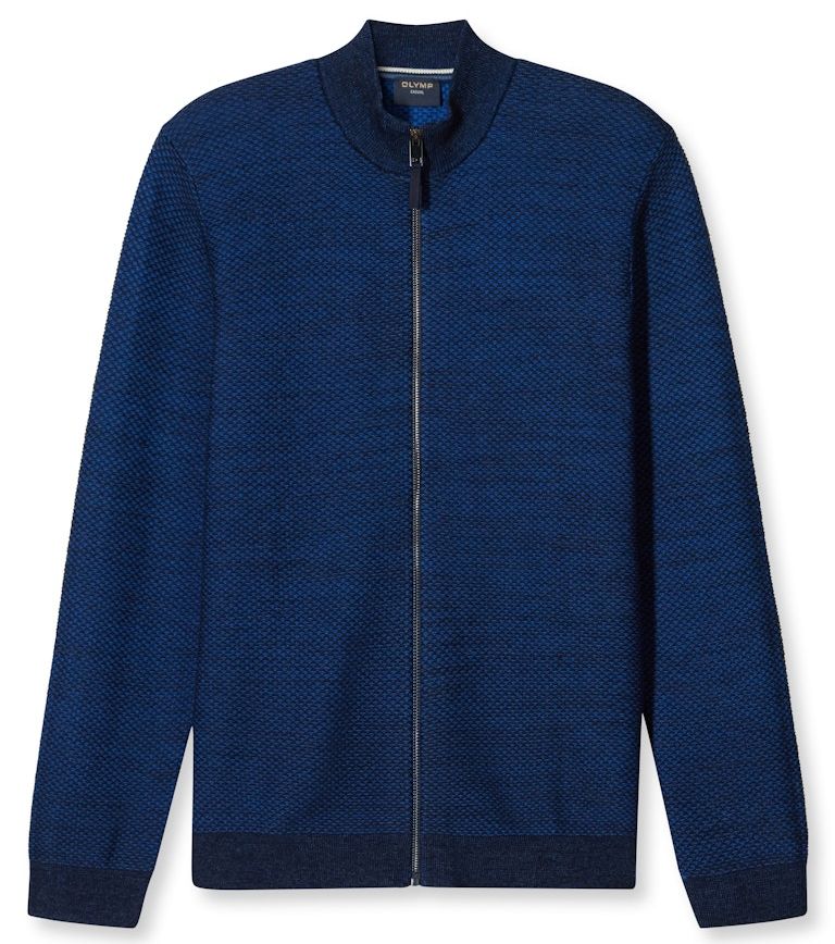 Strickjacke mit  rundem Ausschnitt in blau