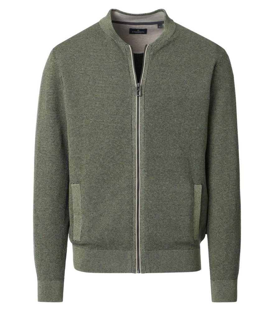 Strickjacke mit R-V in grün