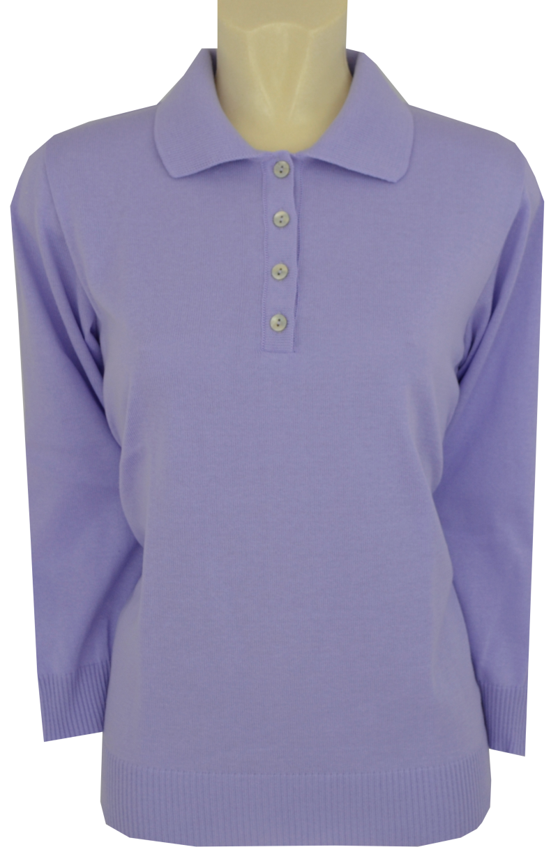 51-402-Flieder Pullover mit Kragen in flieder