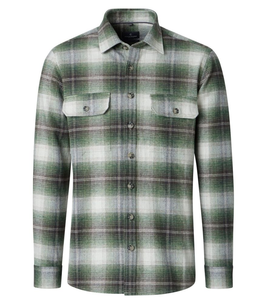 Hemdjacke in mehrfarbig kariert mit grün