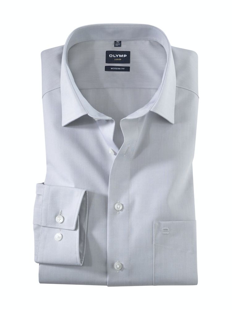 Modern Fit Businesshemd in hellgrau