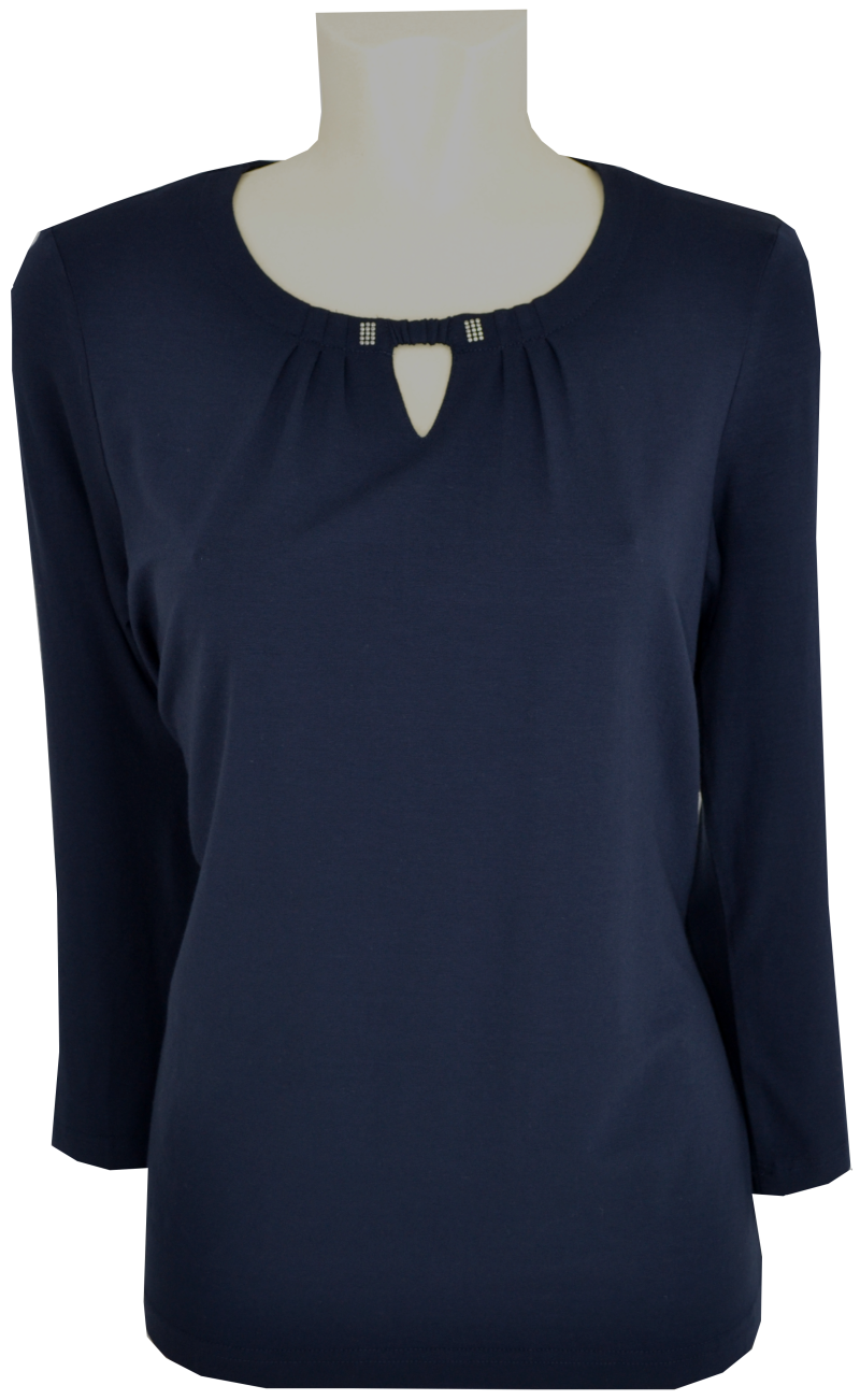 Shirt mit 3/4 Arm in marine blau