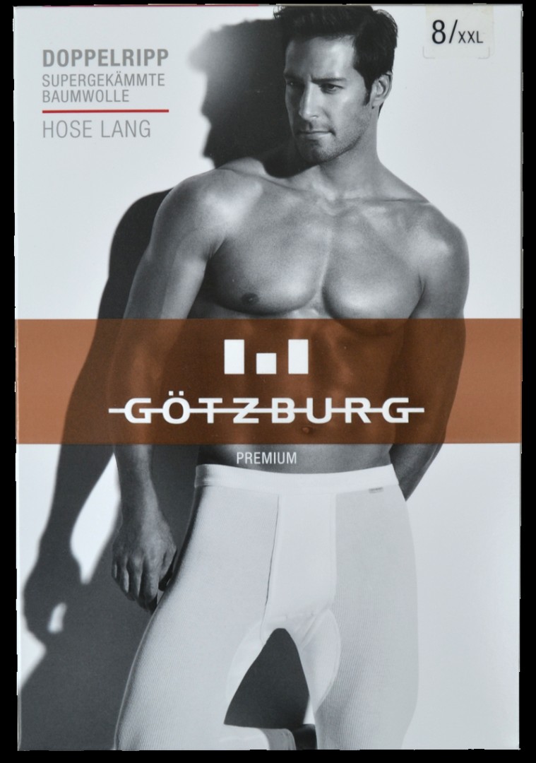 Unterhose lang mit Eingriff als doppelripp in weiß