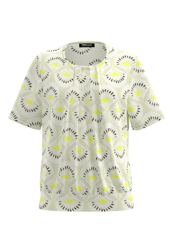 1/2 Arm Blusenshirt in limette/ecrue/khaki
