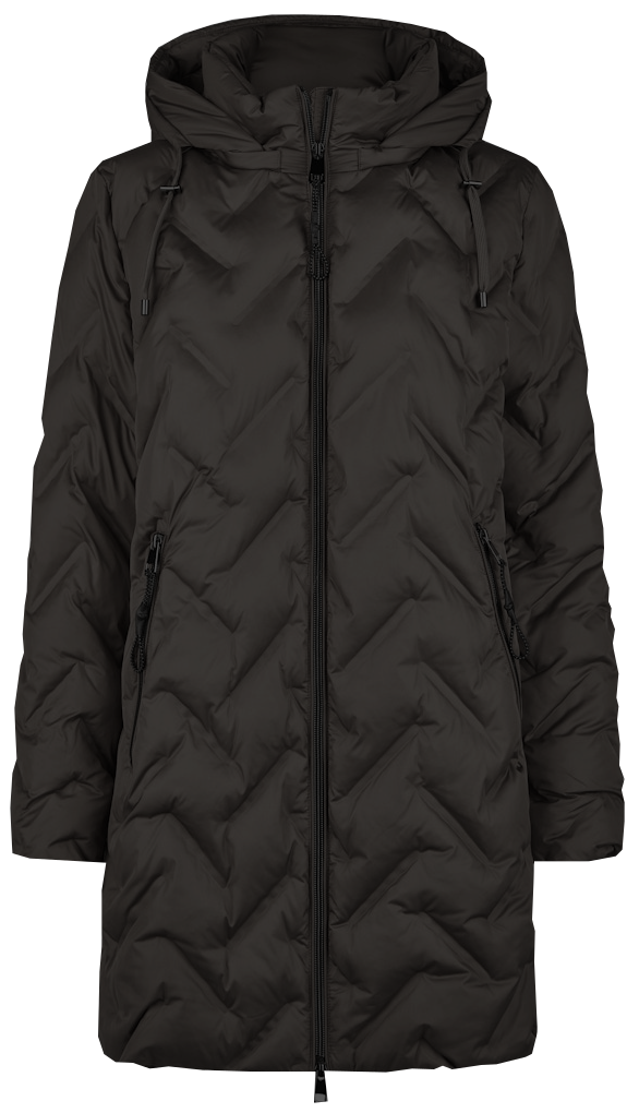 Warmer gesteppter Kurzmantel in schwarz 