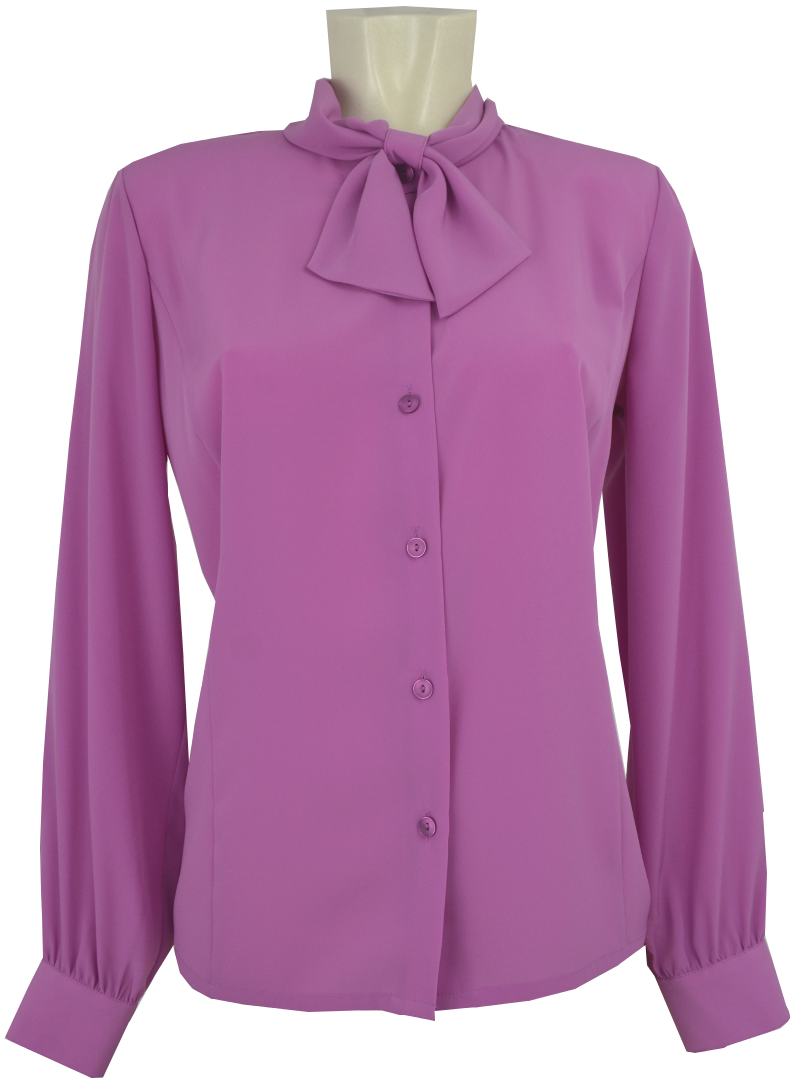 1/1 Arm Bluse in magenta mit Schluppe