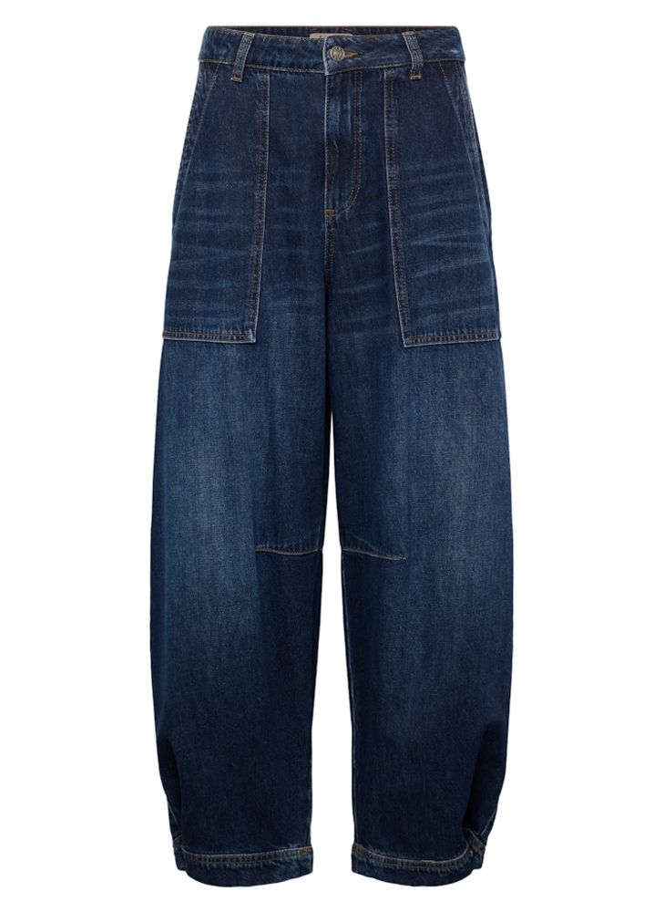 O-Jeans in denimblau mit weitem Bein