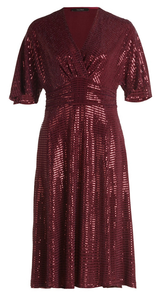 Mittellanges Kleid in Red/Grey