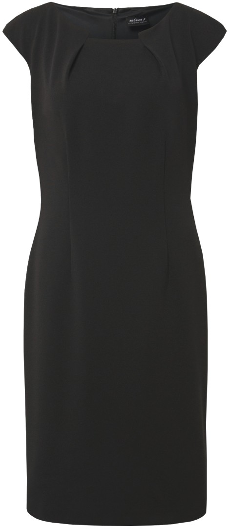 Jersey-Crepe Etuikleid in schwarz