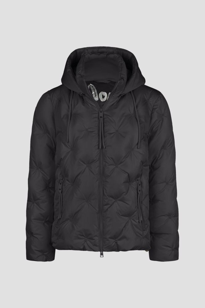 Warme Steppjacke in schwarz mit feiner Struktur