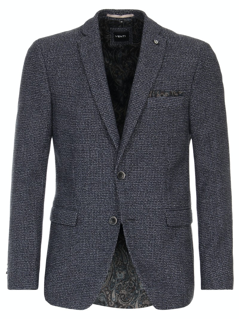 Jersey Sakko in blau mit Struktur