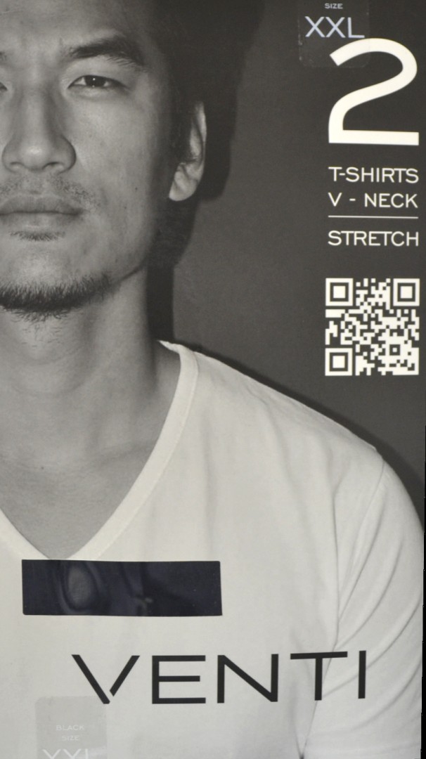 T-Shirt in schwarz als Doppelpack mit V-Ausschnitt