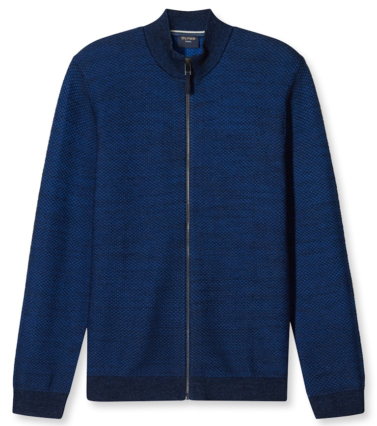 Strickjacke mit  rundem Ausschnitt in blau