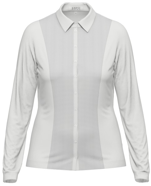 1/1 Arm Jersey Bluse mit Biesen in weiß