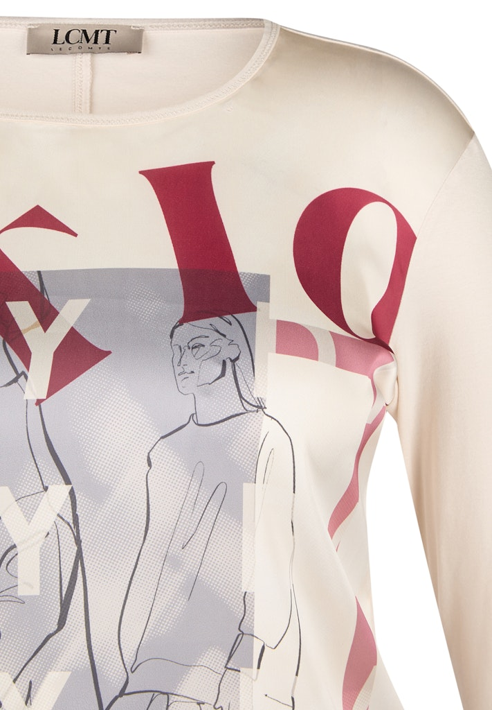 1/1 Arm Shirt in elfenbein mit Print