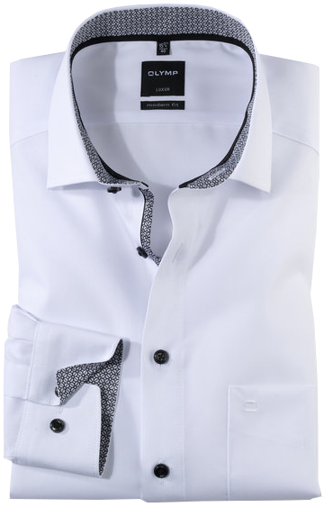 0743-64-67GI1sKamXNvQqh Business -und Freizeithemd in weiß mit Ausschmückung