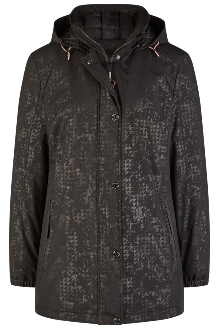 Warme Steppjacke in schwarz mit feiner Struktur