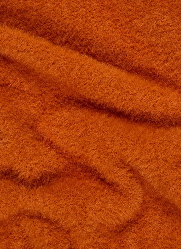 Flauschige Strickjacke in uni muskat