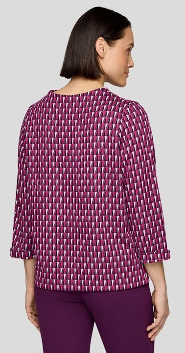 3/4 Arm T-Shirt in plaume mit dezentem Muster