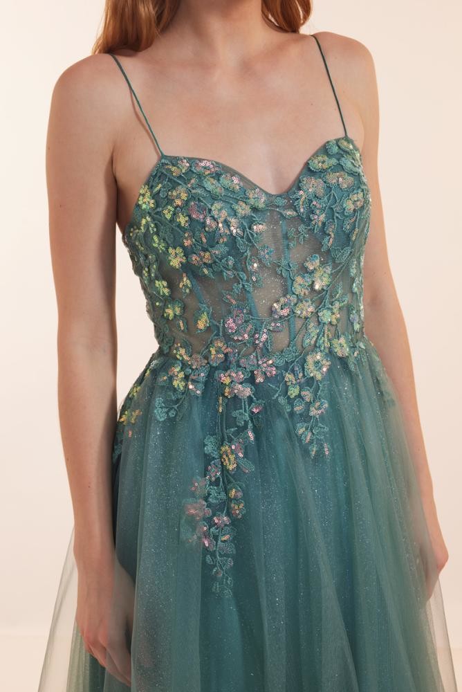 Langes Ballkleid in minty