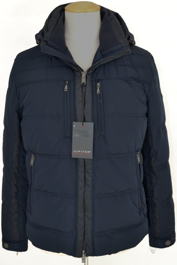 Warme Funktions Daunen Steppjacke in marine blau