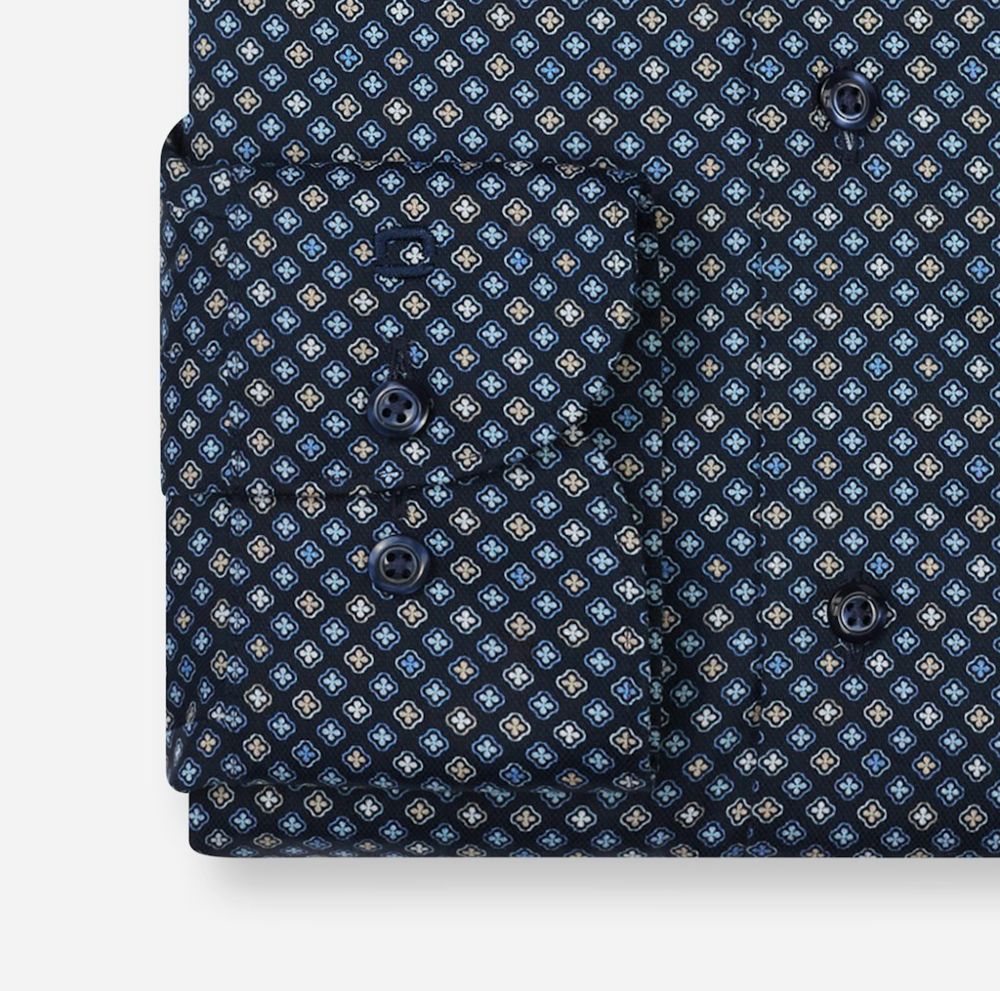 Freizeithemd mit Minimal-Dessin in blau