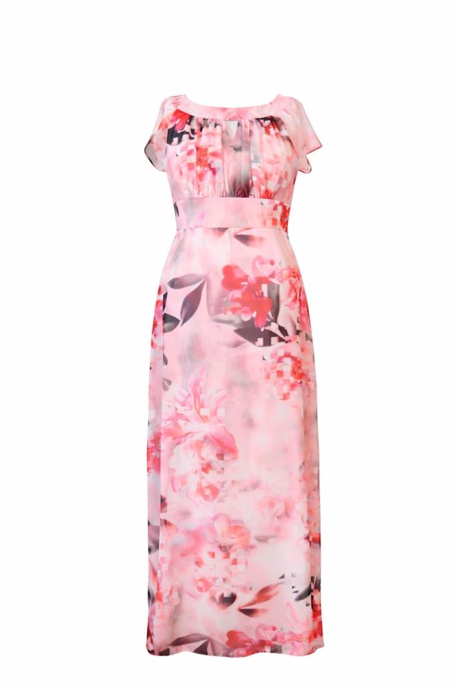 Langes Ballkleid in rot-rose