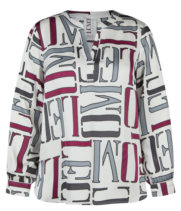 Blusenshirt in allover gemustert mit Perlgrau