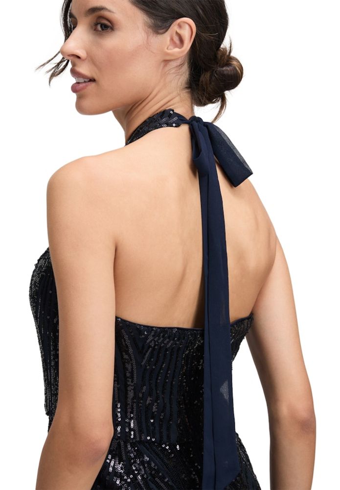 Langes Ballkleid in dusty slate