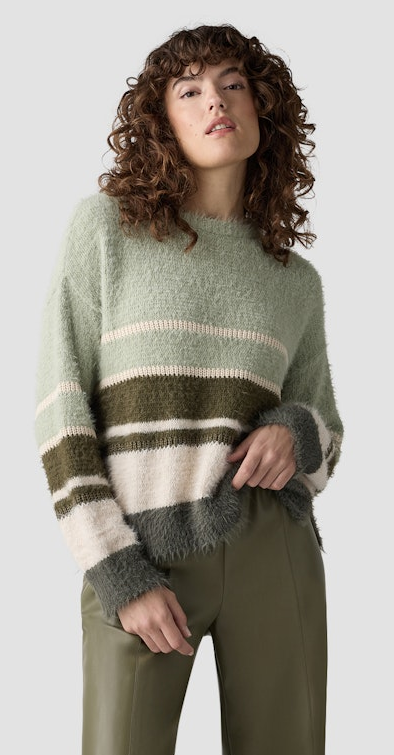 Pullover in mehrfarbig mit Lorbeer gemustert