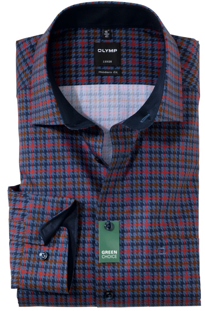 1/1 Arm  Freizeithemd in Retro gemustert