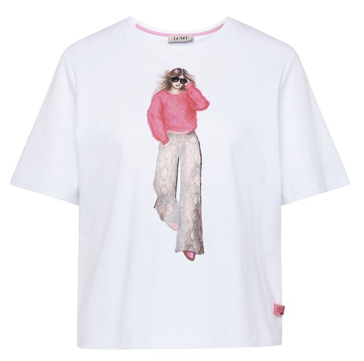 1/2 Arm Shirt in Weiß mit Print