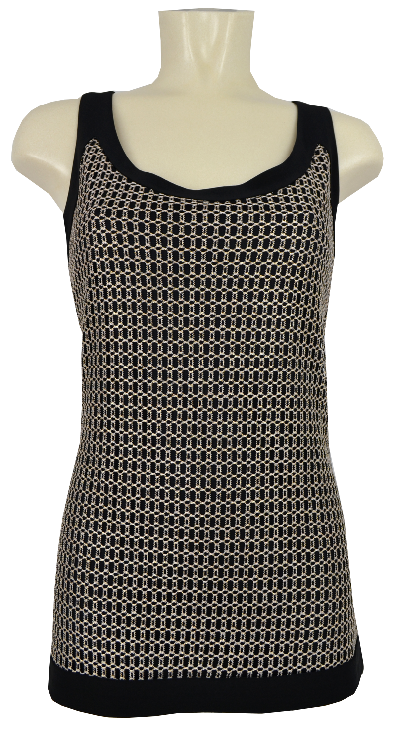Festliches Top in schwarz-gold gemustert