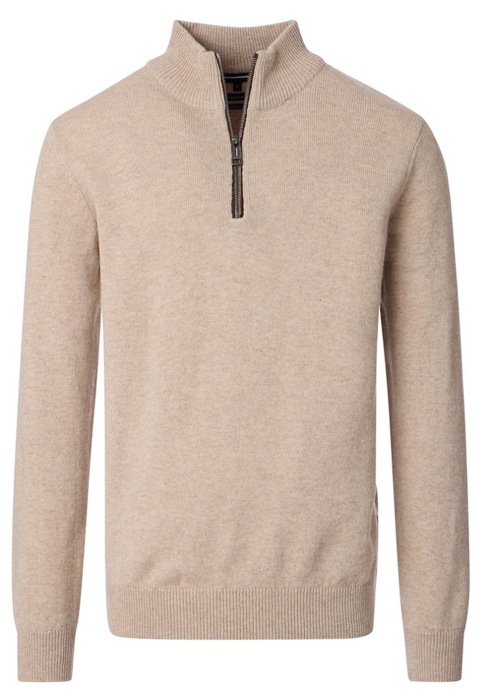 Troyer mit R-V in beige mit Wolle