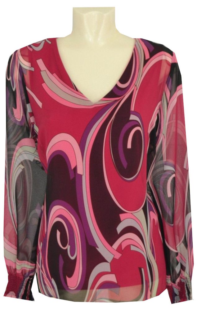 Festliches Shirt in mehrfarbig gemustert