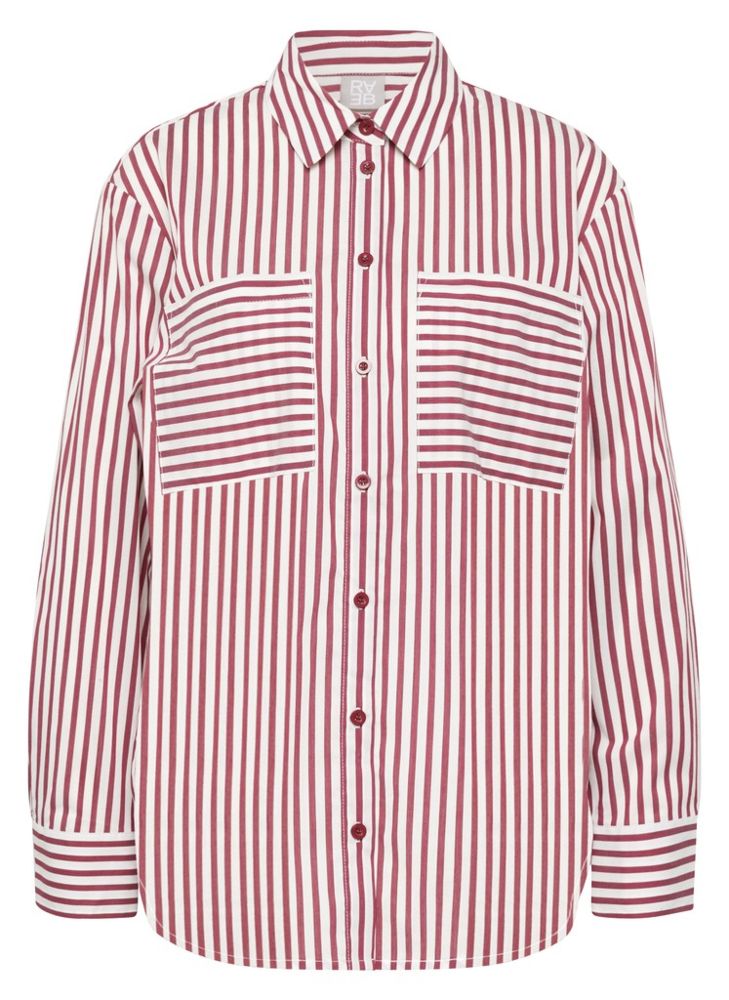 1/1 Arm Bluse in merlot  gestreift