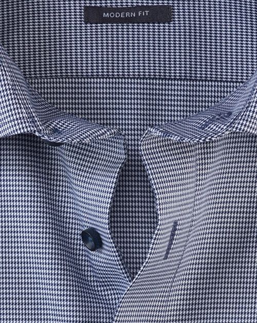 Hemd mit minimal Karo in blau