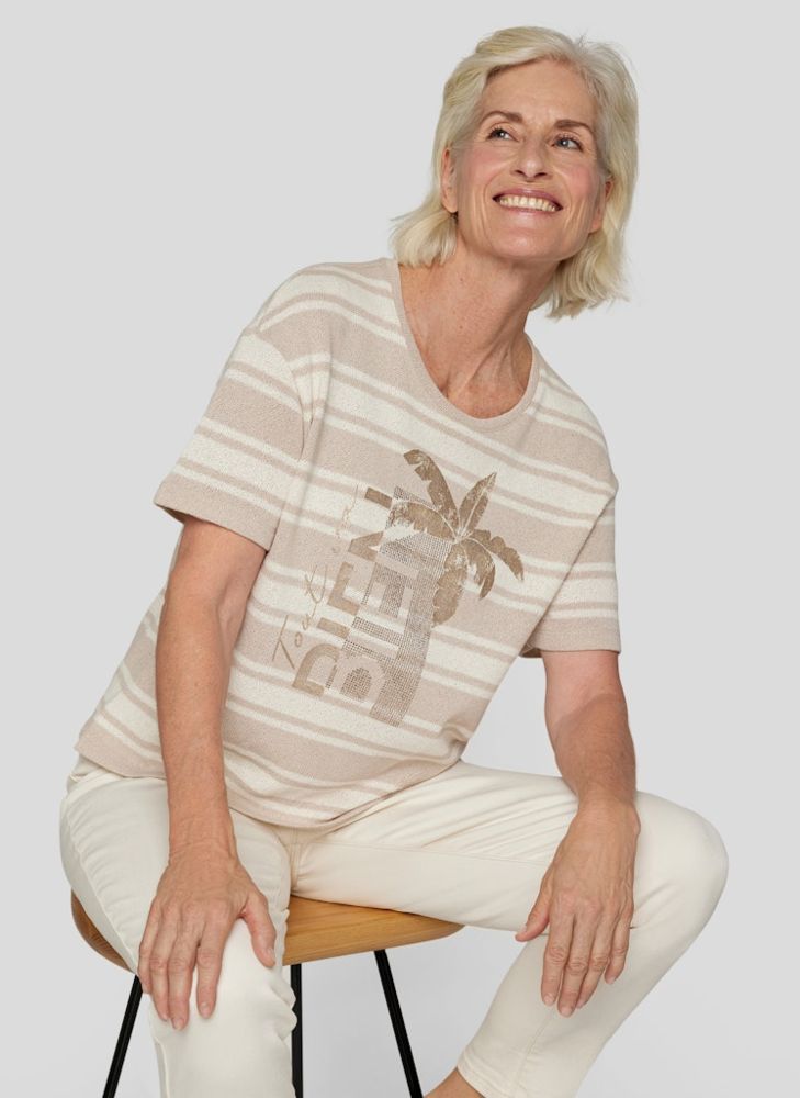 1/2 Arm in beige mit dezentem Glanz