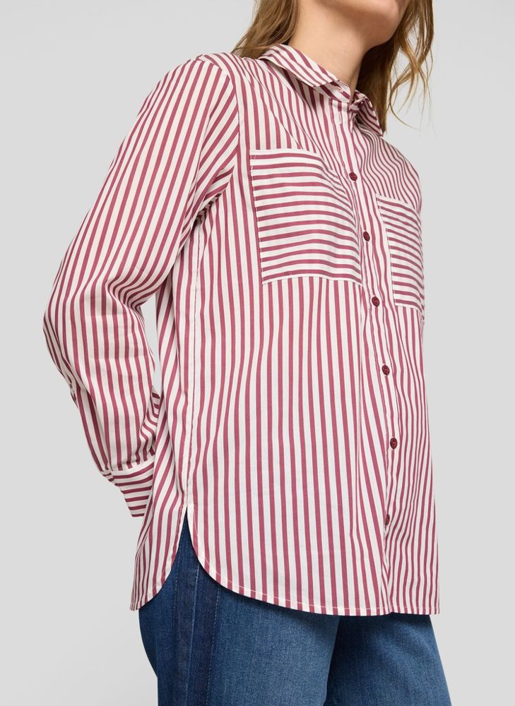 1/1 Arm Bluse in merlot  gestreift