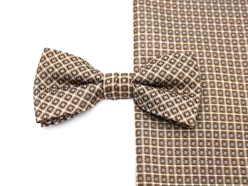 Schleife aus Seide mit Tuch in beige/braun