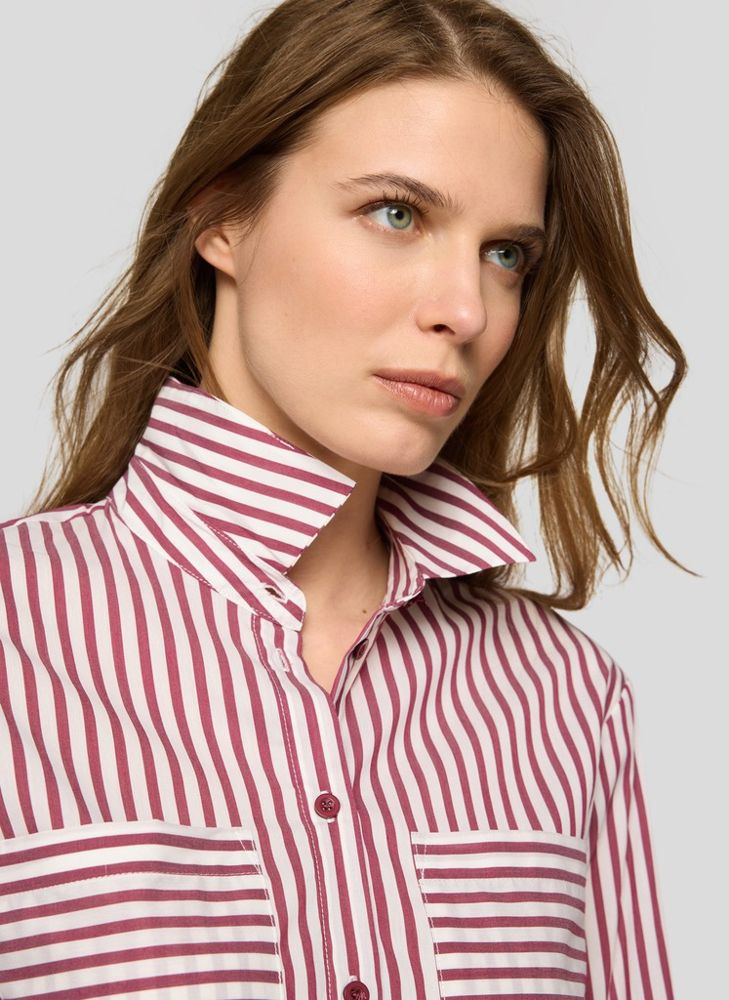 1/1 Arm Bluse in merlot  gestreift