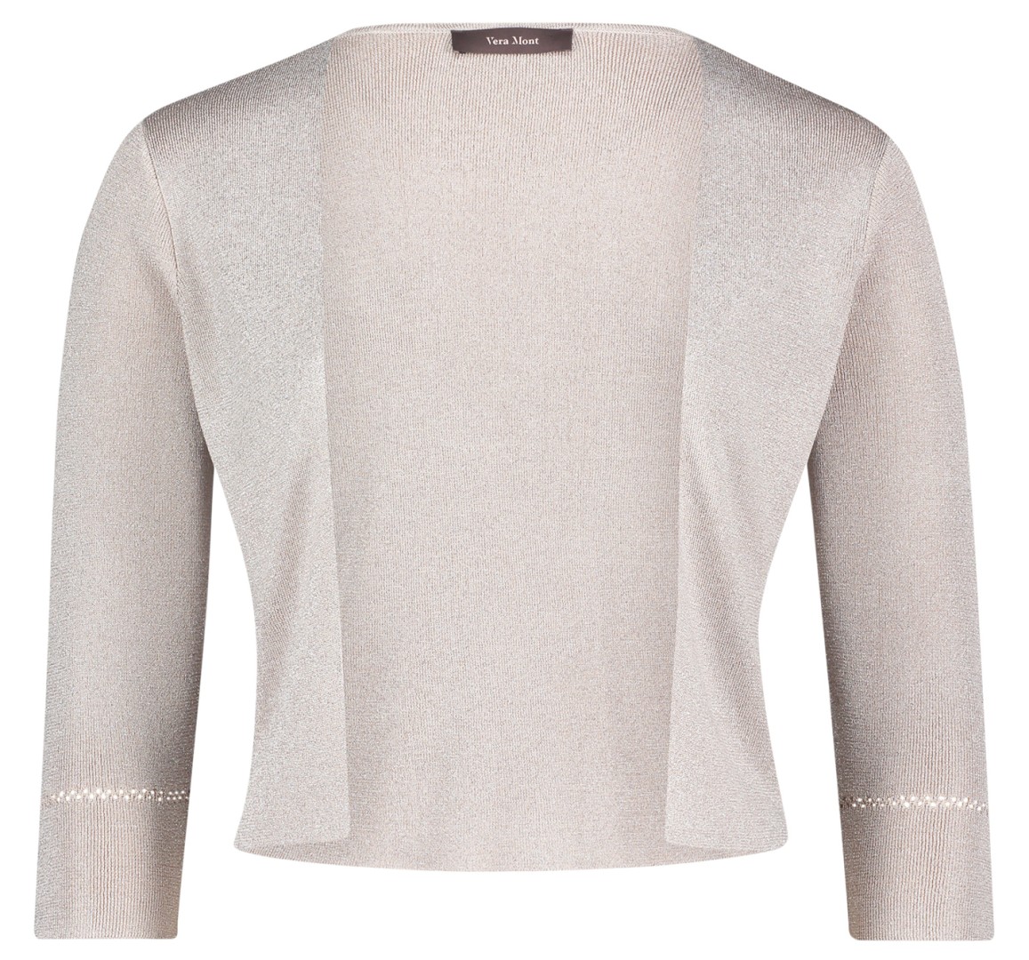 Kurzer Strick Bolero in silver-beige