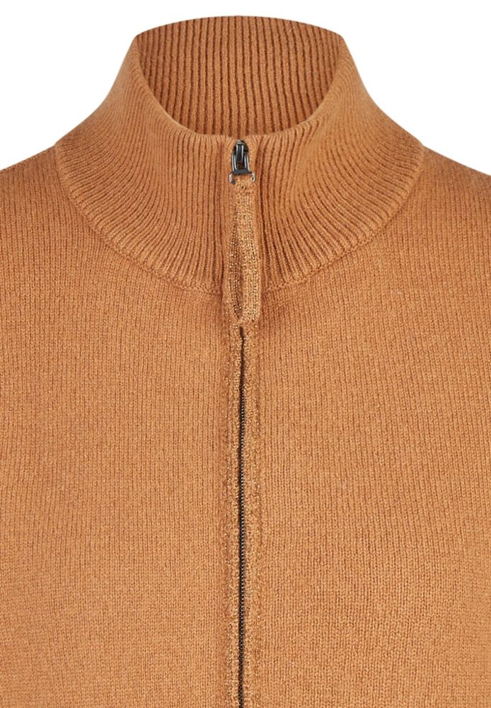 Strickjacke in uni cognac