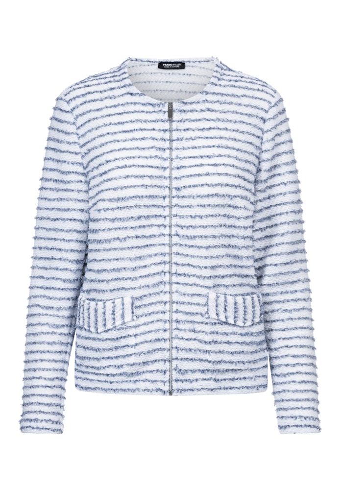 Leichte Blazer-Jacke in bleu-weiß