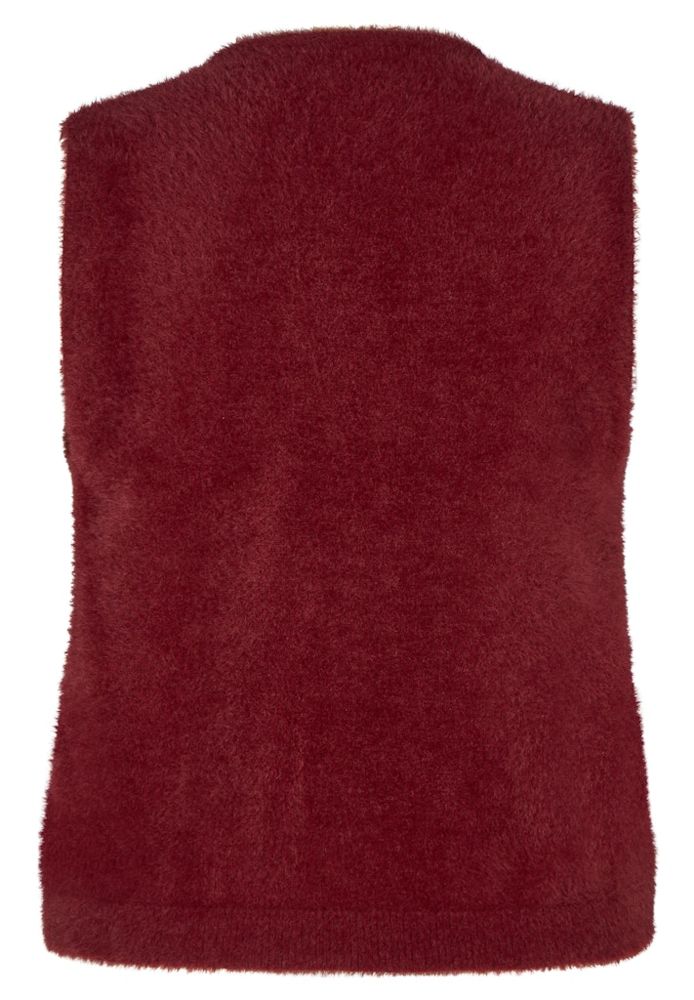 Weste als Fellemitat in merlot
