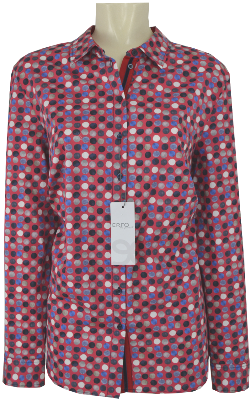 1/1 Arm Bluse in mehrfarbig mit Tupfen