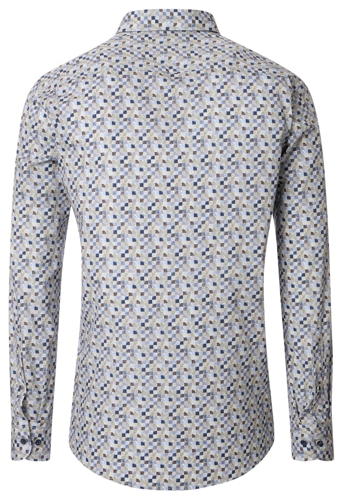 1/1 Arm Freizeithemd in mehrfarbig mit grün und feiner Ausmu