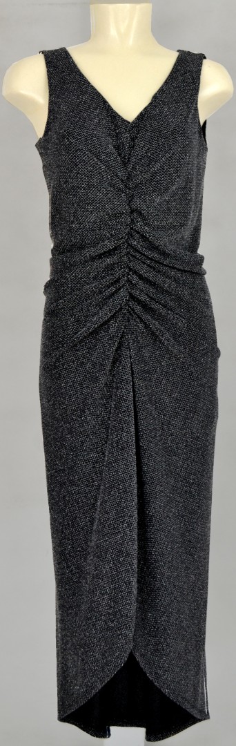 Etuikleid mit Glanzeffekt in black-silver