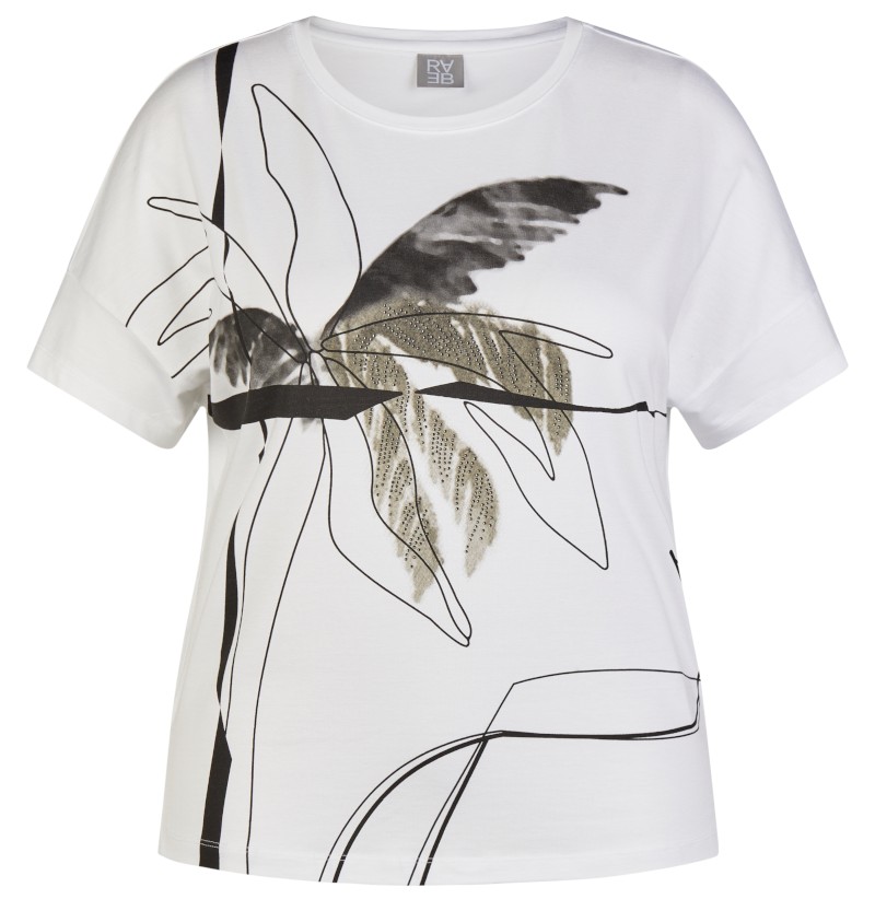 1/2 Arm Shirt in weiß mit Druck und Glanz