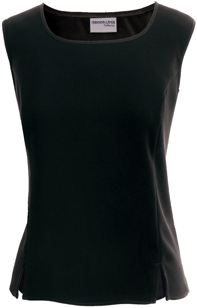 Top mit Schlitzen in schwarz